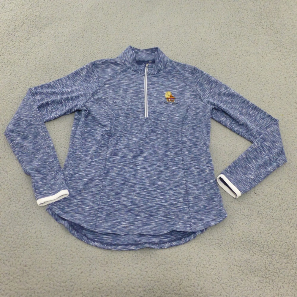 Zero Restriction 1/4 Zip Pullover Womens Medium Blue Space Dye Golf Bali Hai